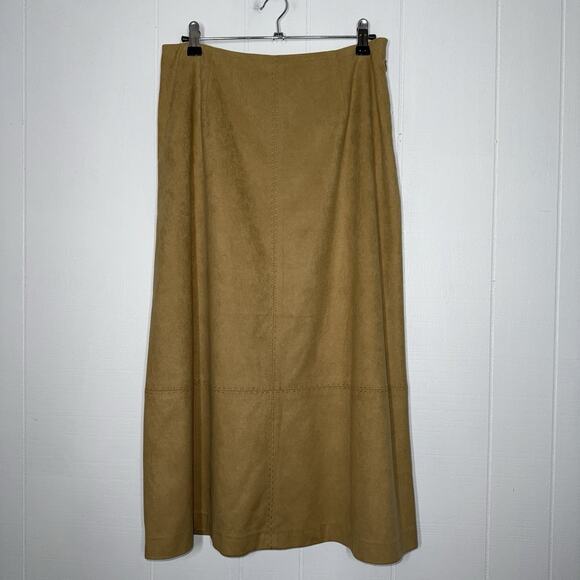 Talbots Women’s Vintage Faux Suede Pencil Skirt Khaki Brown Size 10 - Picture 1 of 7